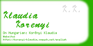 klaudia korenyi business card