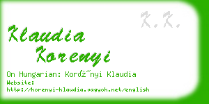 klaudia korenyi business card